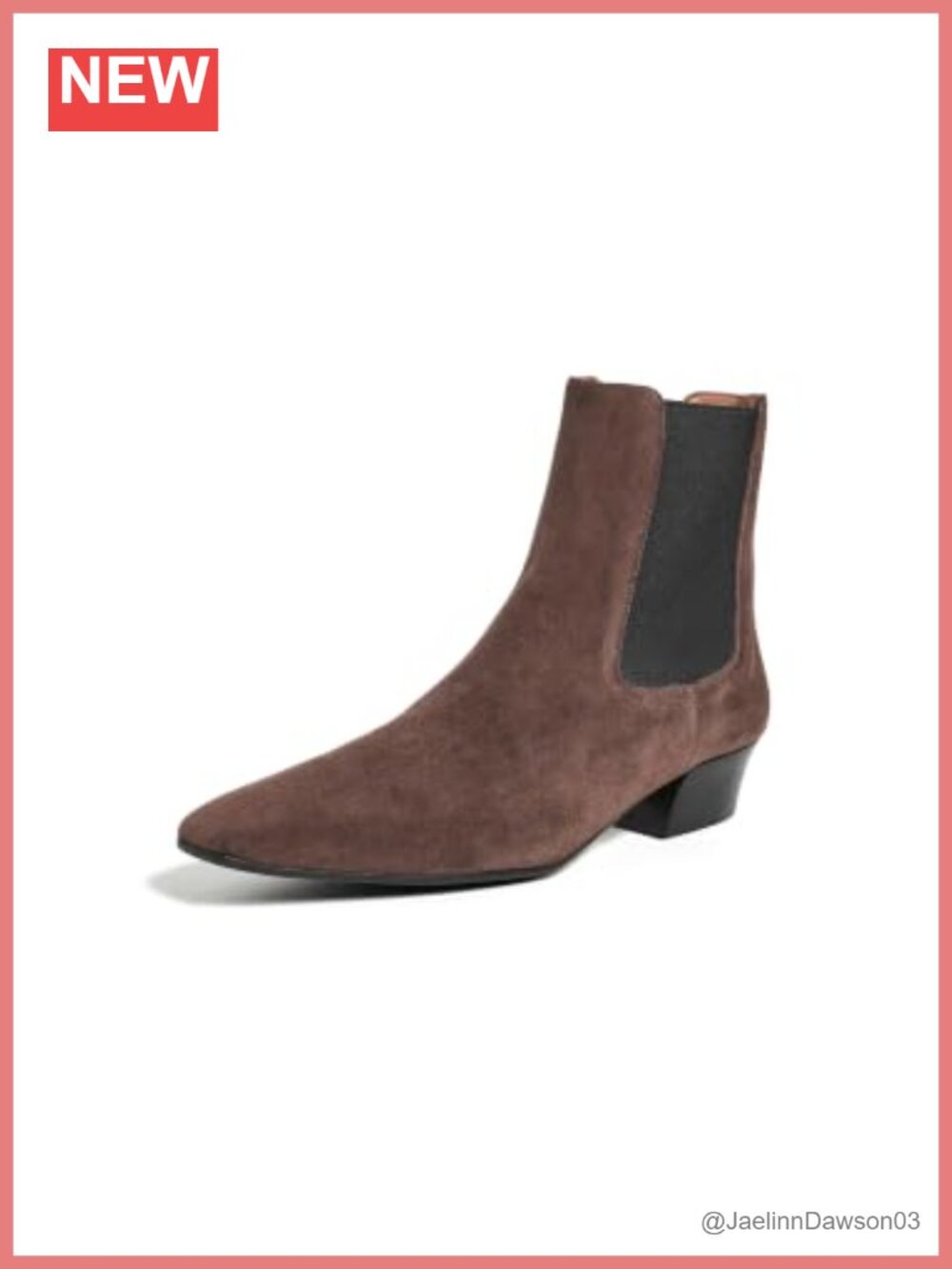 Suede Square Toe Chelsea Ankle Boots with Elastic Panels